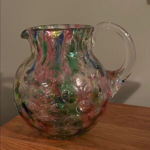 Mid Century Art Glass Pitcher